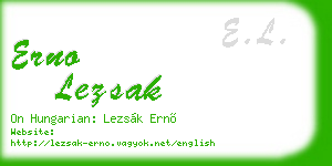 erno lezsak business card